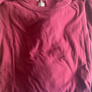 Men's Long Sleeve Crew Tee - Deep Berry Red - Classic Fit